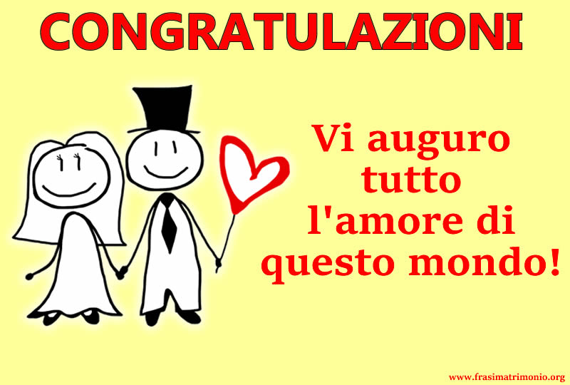 CONGRATULAZIONI PER IL MATRIMONIO